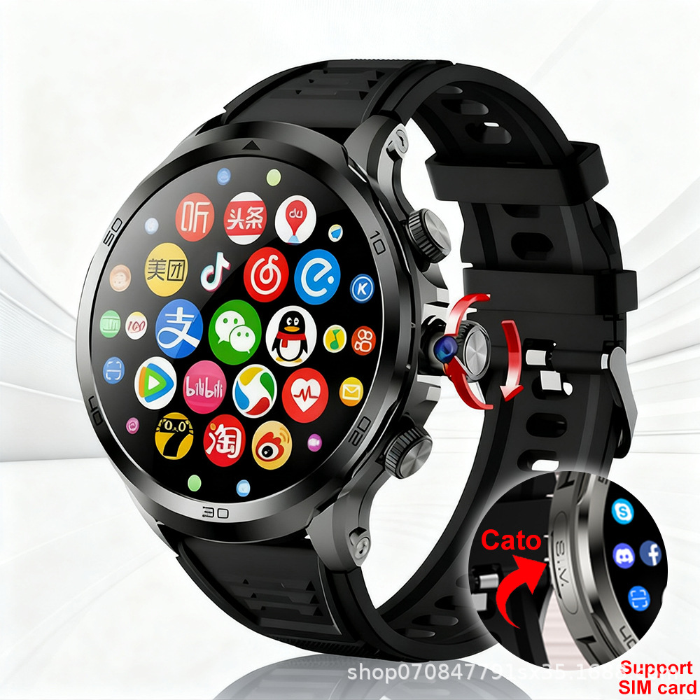 H19 Smart Phone Watch Can Insert Card Multi-Function Heart Rate Sports Watch Men's Watch Can Download App Utan