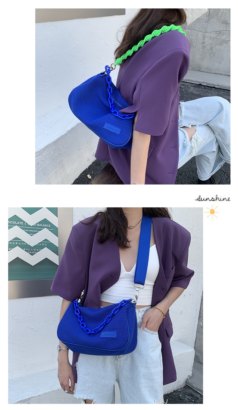 Women's Large Cloth Color Block Solid Color Streetwear Zipper Crossbody Bag display picture 31