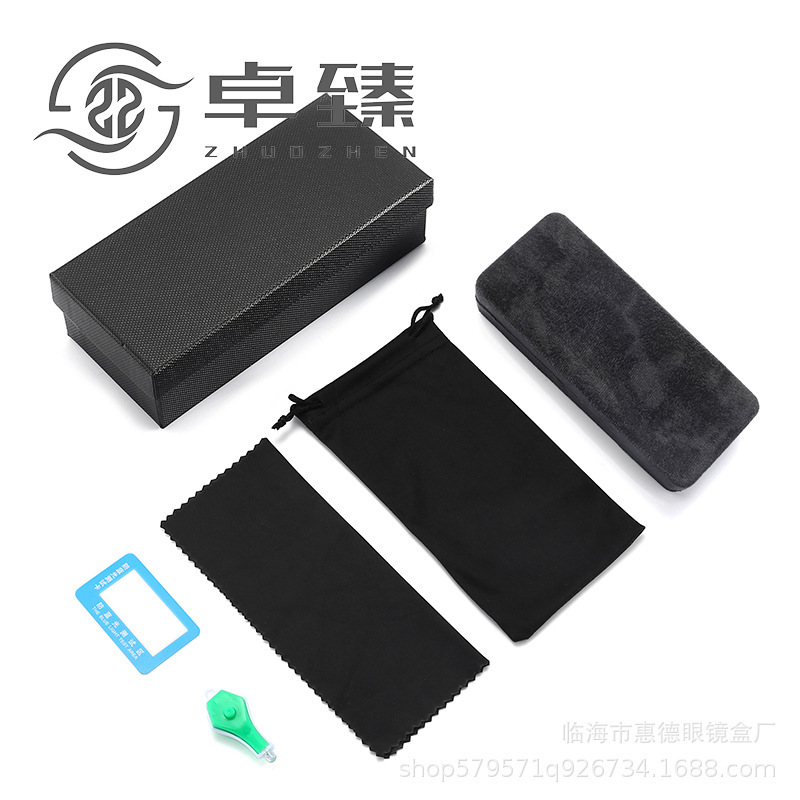 Factory Batch Black Velvet Anti-blue Glasses Case Set Myopia Glasses Case Test Lamp Screwdriver 6 Piece Set Printable