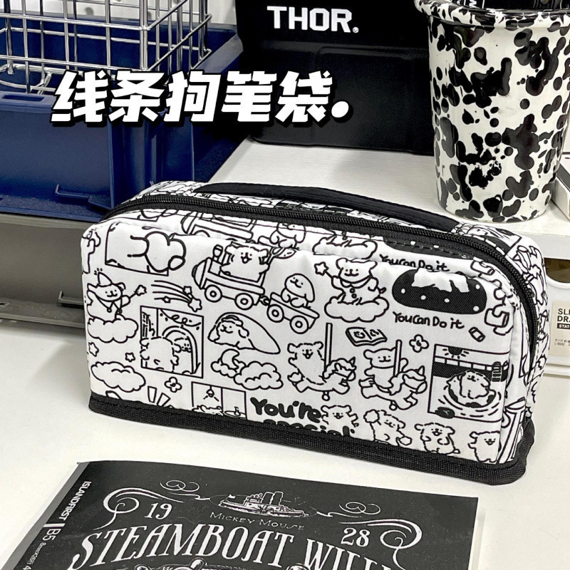 Bolsos de papelería multifuncional para estudiantes de primaria, secundaria y preparatoria, colección grande, corazón de niña, gran capacidad, bolsa de lápices coreana de alto valor