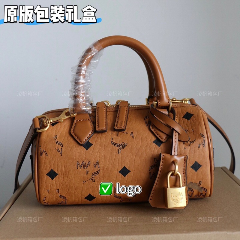 时尚精品MC枕头包女新款休闲百搭波士顿单肩包老花满印手提斜挎包|undefined