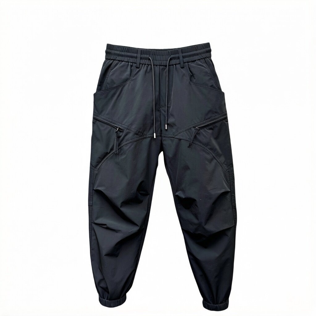 Men's Casual Zippered Multi Pocket Pants Trendy Versatile Drawstring Cuff Style Cool Stylish Quick Drying Cargo Outdoor_viptrois.com