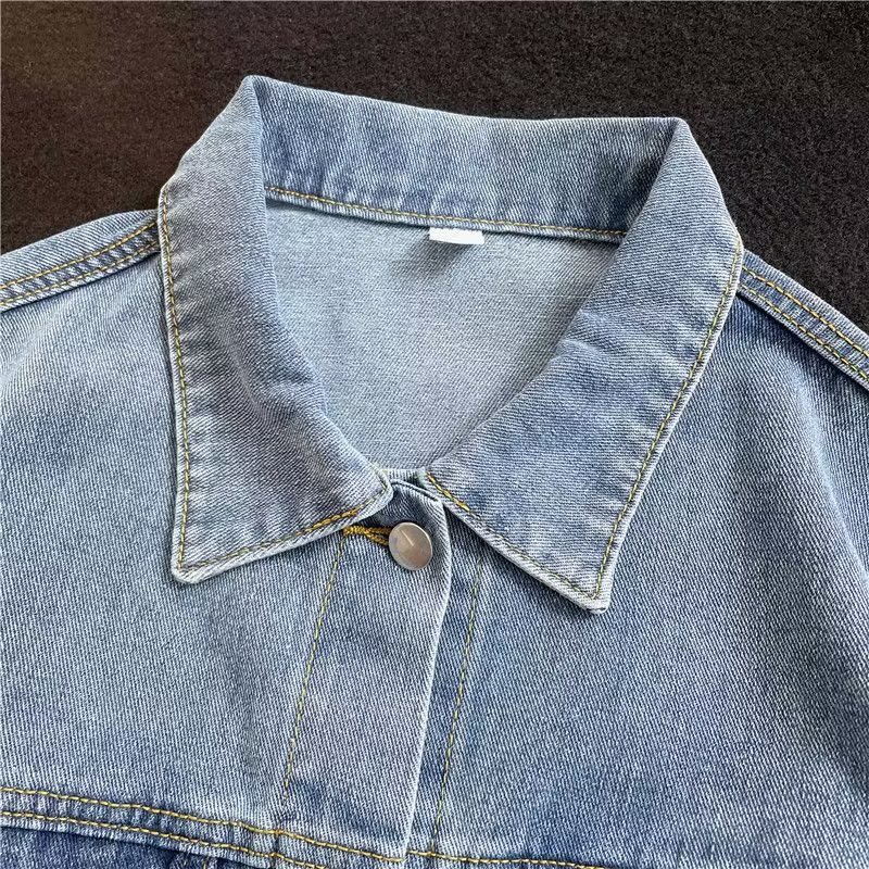 La primavera y el Otoño de Mezclilla abrigo de los hombres ins Marca de Moda estilo de Hong Kong guapo Loose Top estilo Coreano moda Retro Ropa de trabajo chaqueta