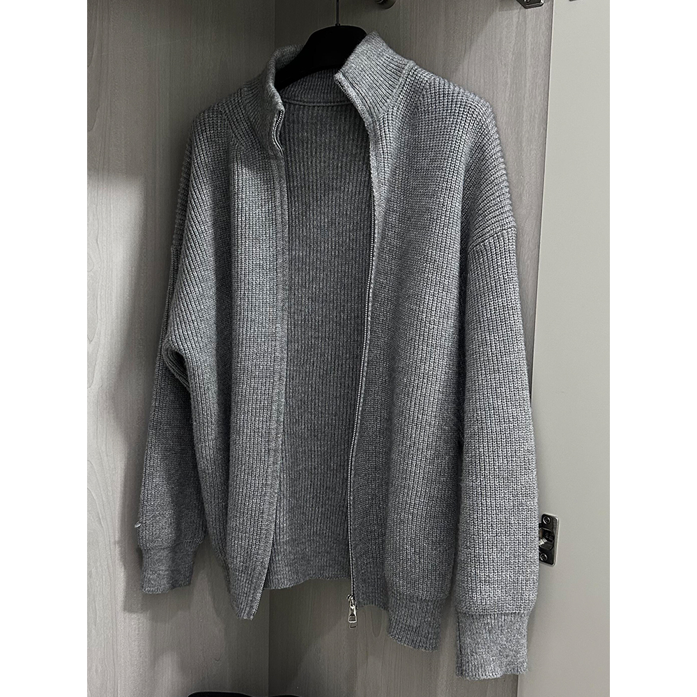 Explosiones transfronterizas de tamaño europeo de tres barras jersey de punto suéter cardigan chaqueta de negocios otoño invierno fábrica al por mayor