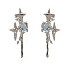 Design silver needle, trend earrings from pearl, silver 925 sample