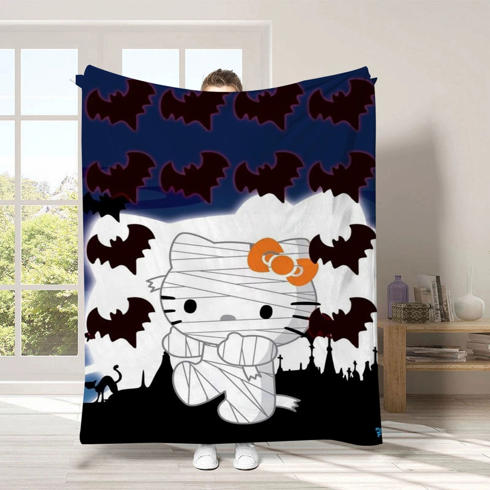 Hello kitty, детское одеяло для сна, диван для сна, хэллоуин, увеличенная толщина, (跨境贸易)