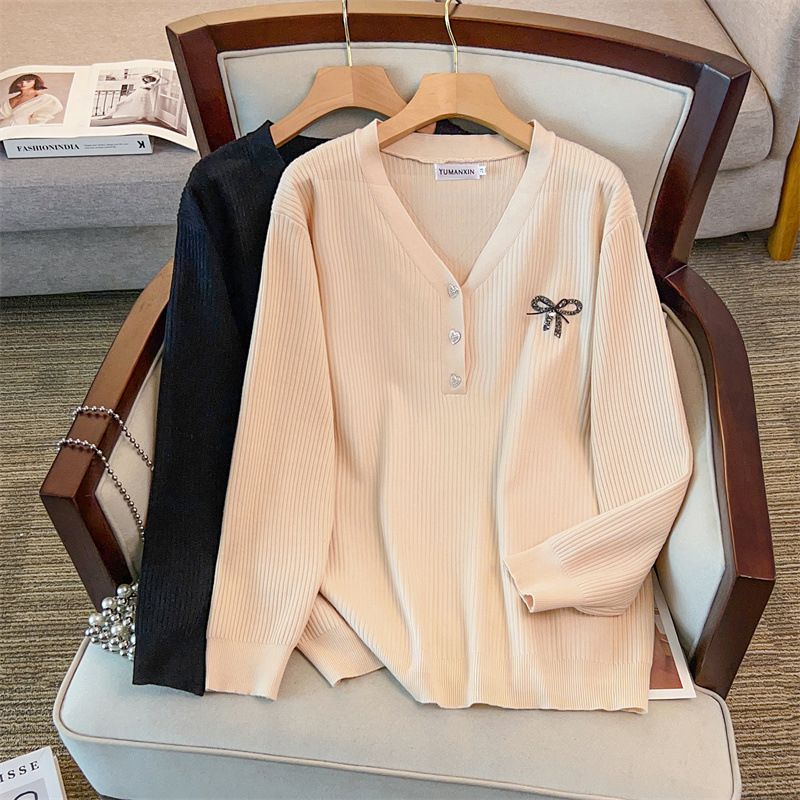 200/ 150kg Plus size women's clothing, bust size 150/160, loose cardigan, thick sweater, knitted sweater 350-8053