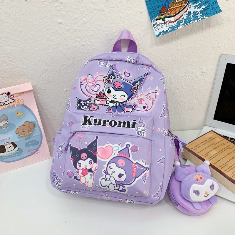 Children's Schoolbag Sanrio Cartoon Backpack Girl Student Schoolbag Kuromi Lightweight Cute Kindergarten Backpack