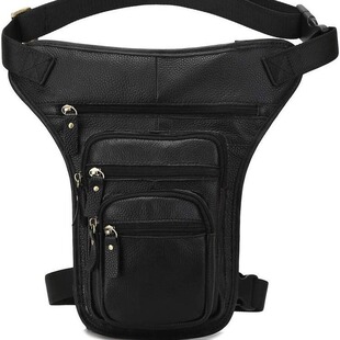 Men's Genuine Leather Waist Bag Multifunctional Outdoor Sports Leisure Men's Retro Top Layer Cowhide Leg Bag Crazy Horse Leather Crossbody Trendy