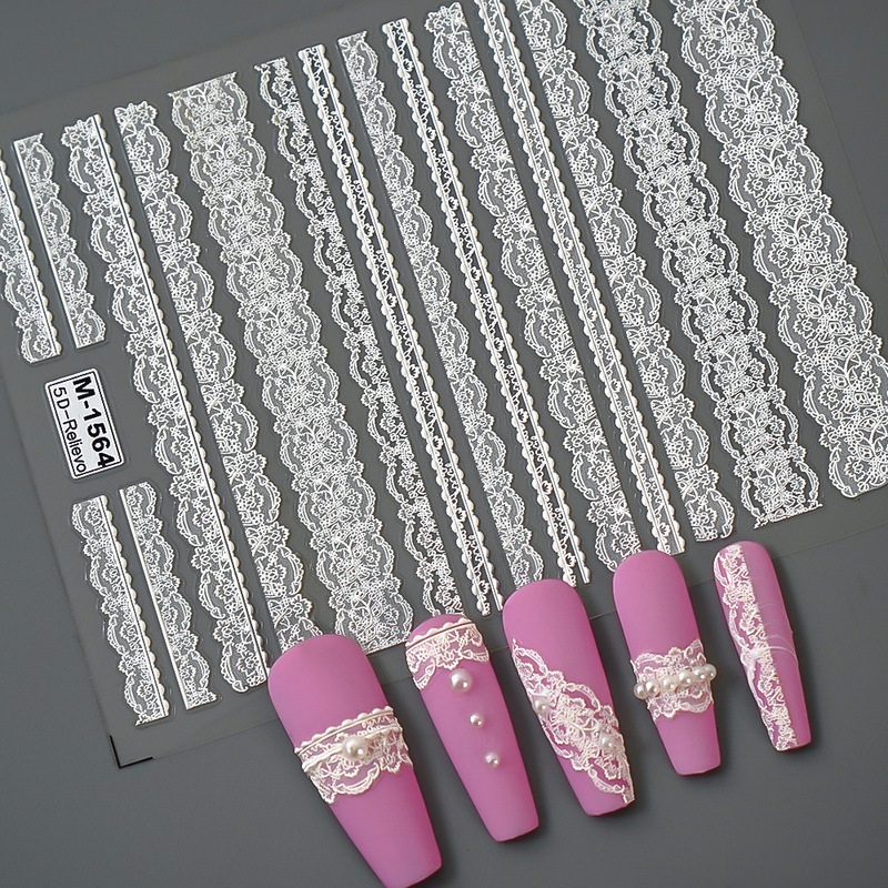 Cross-Border Internet Celebrity Ins New 5D Embossed Nail Art Stickers Lace Tulle Stereo Nail Stickers Jewelry M1984 Cross-Border Internet Celebrity Ins New 5D Embossed Nail Art Stickers Lace Tulle Stereo Nail Stickers Jewelry M1984