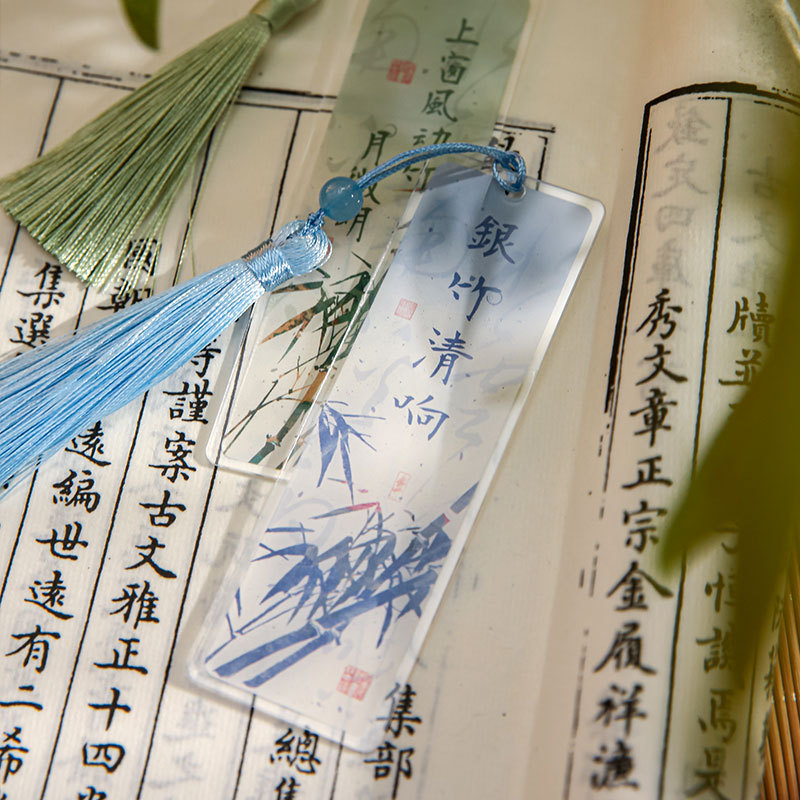 Papel Sr. Antiguo estilo acrílico marcadores de bambú estilo nacional caligrafía estudiantes de lectura acrílico marcadores de lectura