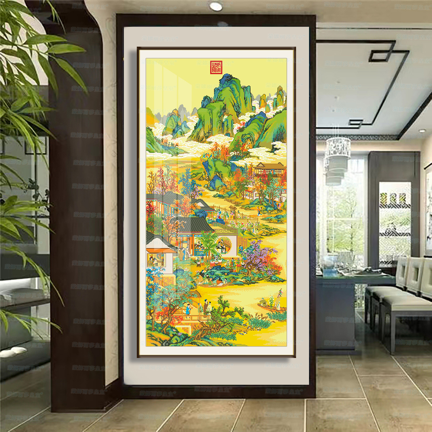 Mona lisa real punto de cruz yongzheng diciembre-septiembre crisantemo nuevo chino bordado vertical decoración image 4