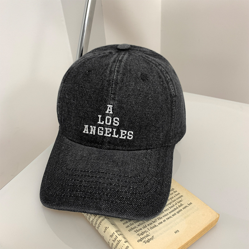 Coreano ins sombrero de béisbol bordado letras casuales vaqueros cara gorra de pato para mujeres pareja sombrero de sol para hombres