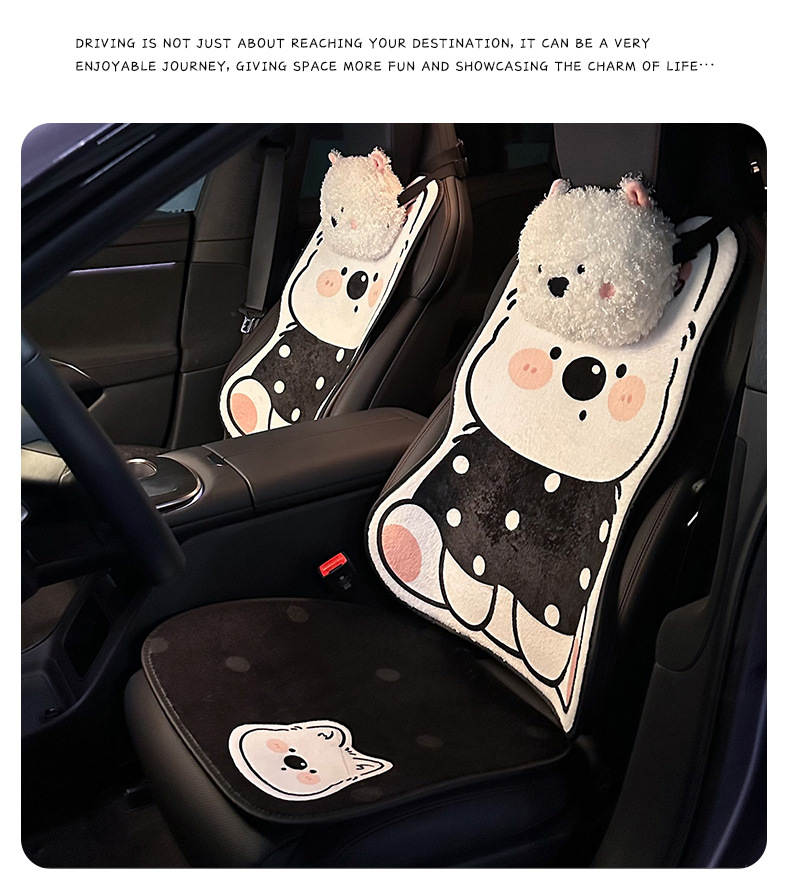 Blue Rain's New Cartoon Car Seat Cushion, Winter Plush Warm Car Seat Cushion, Winter Car Seat Cover for Use in the Car