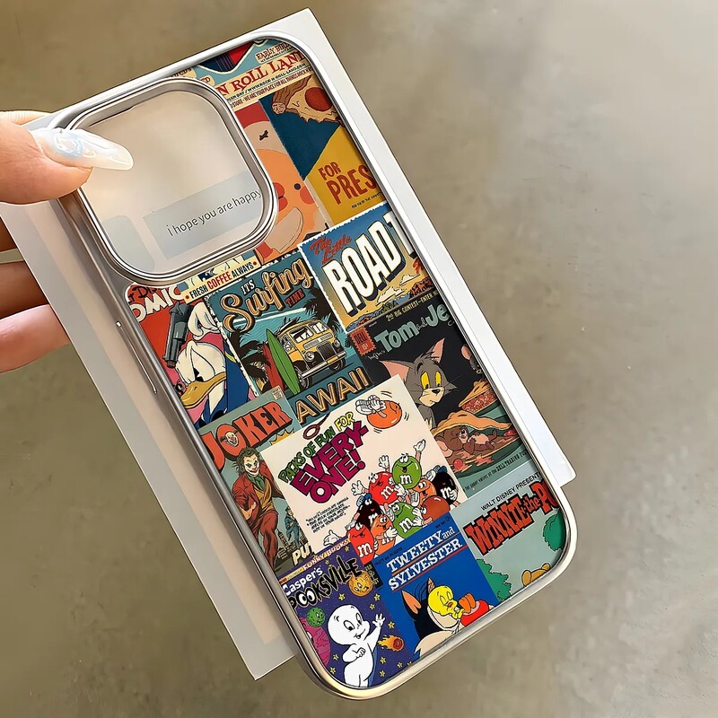 American Comic Retro Collage Is Made from Apple Iphone16/17Pro Phone Case 15 Matte Pc13 Large Hole 14 Electroplating American Comic Retro Collage Is Made from Apple Iphone16/17Pro Phone Case 15 Matte Pc13 Large Hole 14 Electroplating