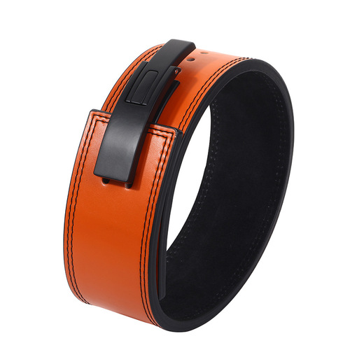 Cowhide lever buckle fitness belt Squat deadlift weight training sports protective gear