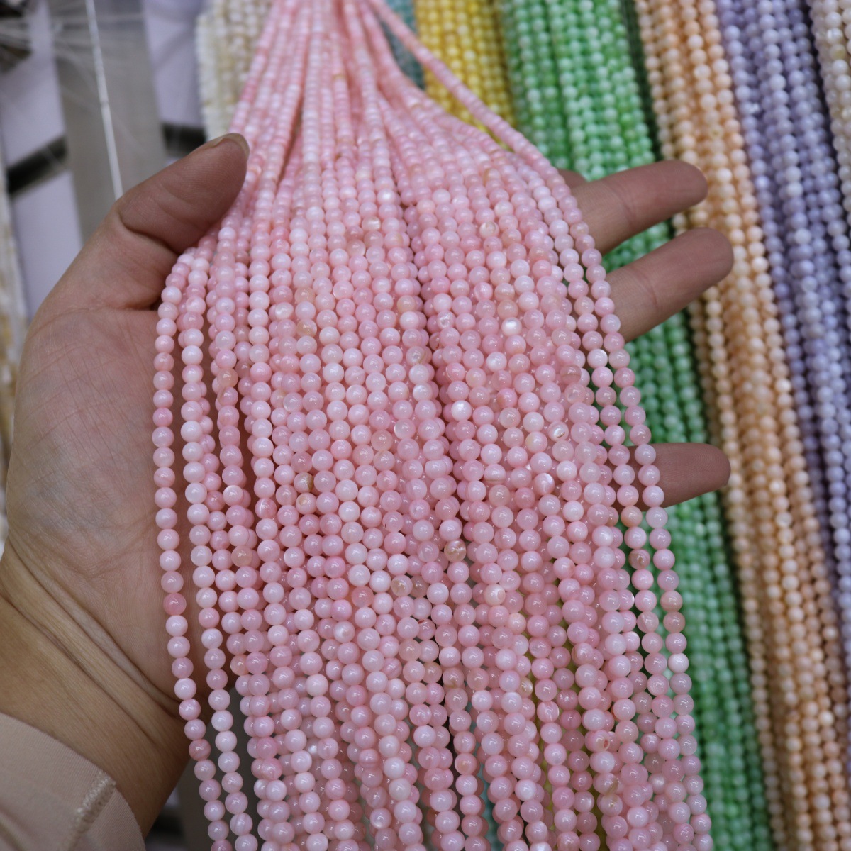 Conchas de agua dulce naturales cuentas mixtas de color 4mm color monocromático bolas perlas sueltas diy joyería accesorios joyería al por mayor image 51