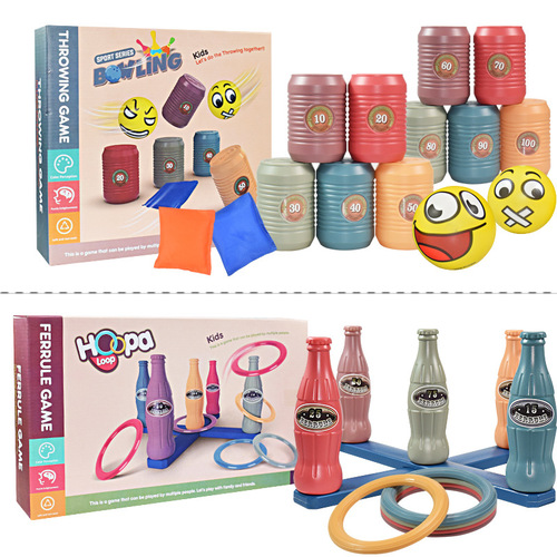 Cross-border parent-child interaction throwing can bowling ring throwing ring fun children early education toys