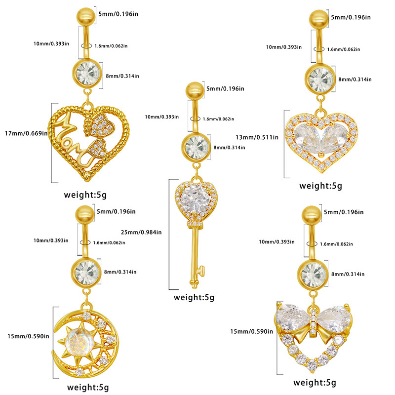 7g Weight Zircon Inlay Material Belly Ring Classification 1 Piece Quantity Holiday, Banquet, Party Occasion Zinc alloy Material Geometric, Moon, Knot, Butterfly, Bow Knot Pattern All Seasons Season Unisex Gender Novelty Style 1 Piece Belly Rings Novelty Geometric Moon Knot Zinc Alloy Zircon 2