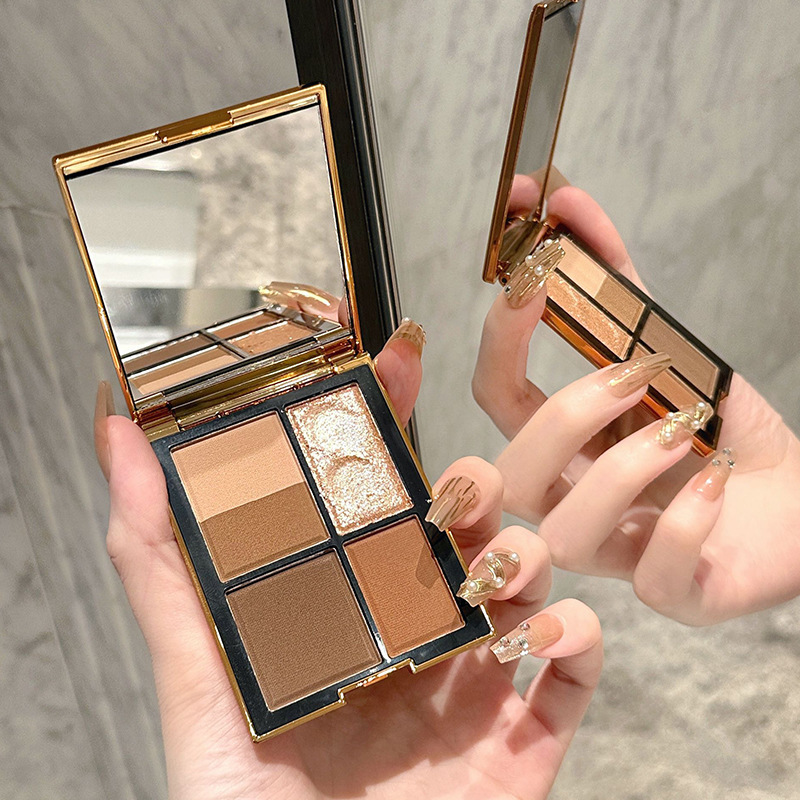 Tarjeta de color mágico Sombra de ojos de cinco colores, perlado mate, delicado, claro y transparente, sin polvo volador, sombra de ojos de color tierra al por mayor