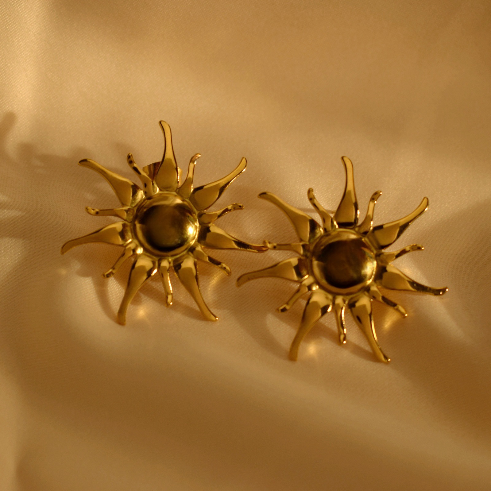 304 Stainless Steel Ear Needle Material 1 Pair Elegant Retro Flower Bow Knot Plating 304 Stainless Steel Ear Studs