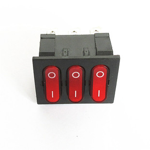 Sanlian 2-Position 9-Pin Red Illuminated 3-Way Rocker Switch Power Switch 3-in-1 Combination Rocker Switch
