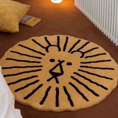 漫画模造カシミヤ子供部屋ラウンドカーペット厚みのある滑り止めインリビングルームベッドルームベッドサイドイージーケアフロアマット