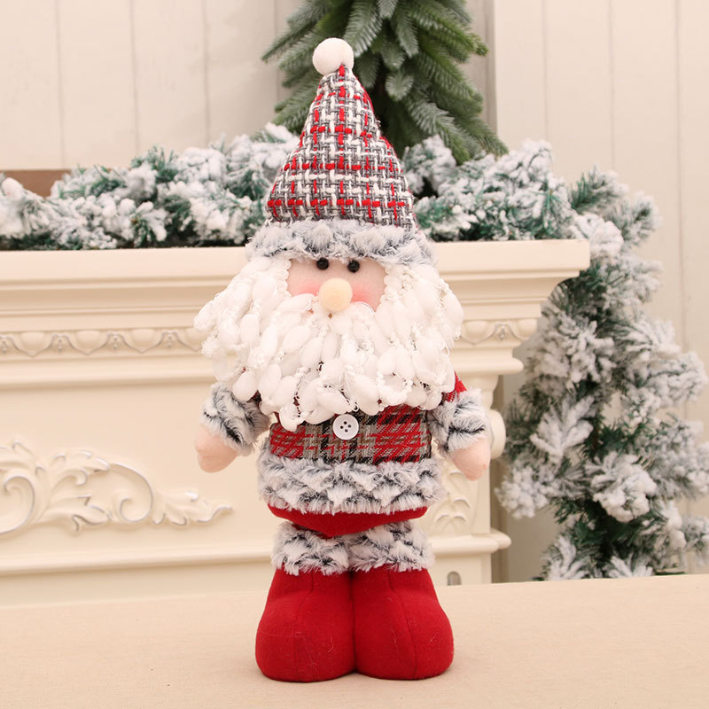Nuevo mediano muñeca retráctil Navidad viejo muñeco de nieve muñeca Navidad regalo Navidad decoración adornos