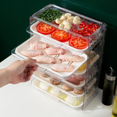 家用透明火鍋備菜盤 壁掛免打孔配菜盤 多層可疊加瀝水菜盤批發