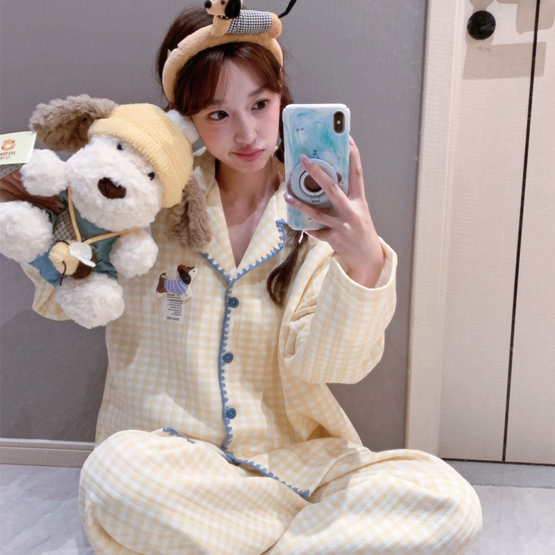 秋冬睡衣女空气棉冬季保暖2025新款加厚家居服春秋女款居家服套装|undefined