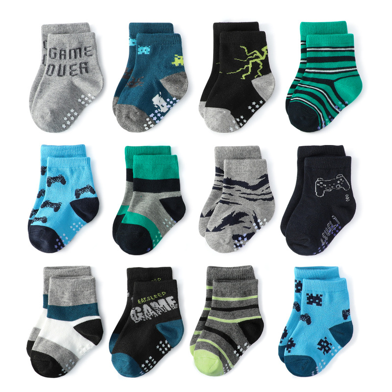 Kid's Basic Amazon Game Fun Children's Socks Polyester Non-Slip Mid-Calf Socks Manufacturer Original Copyright
