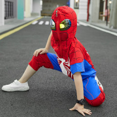 男児夏服スパイダーマン服夏服セット2025新作男の子純綿かっこいい子供服2点セット