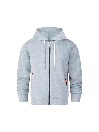 Cross-border Amazon AliExpress New Men's Spring Autumn Hooded Sweatshirt Zipper Pouch Sport Sweatshirt Factory Wholesale