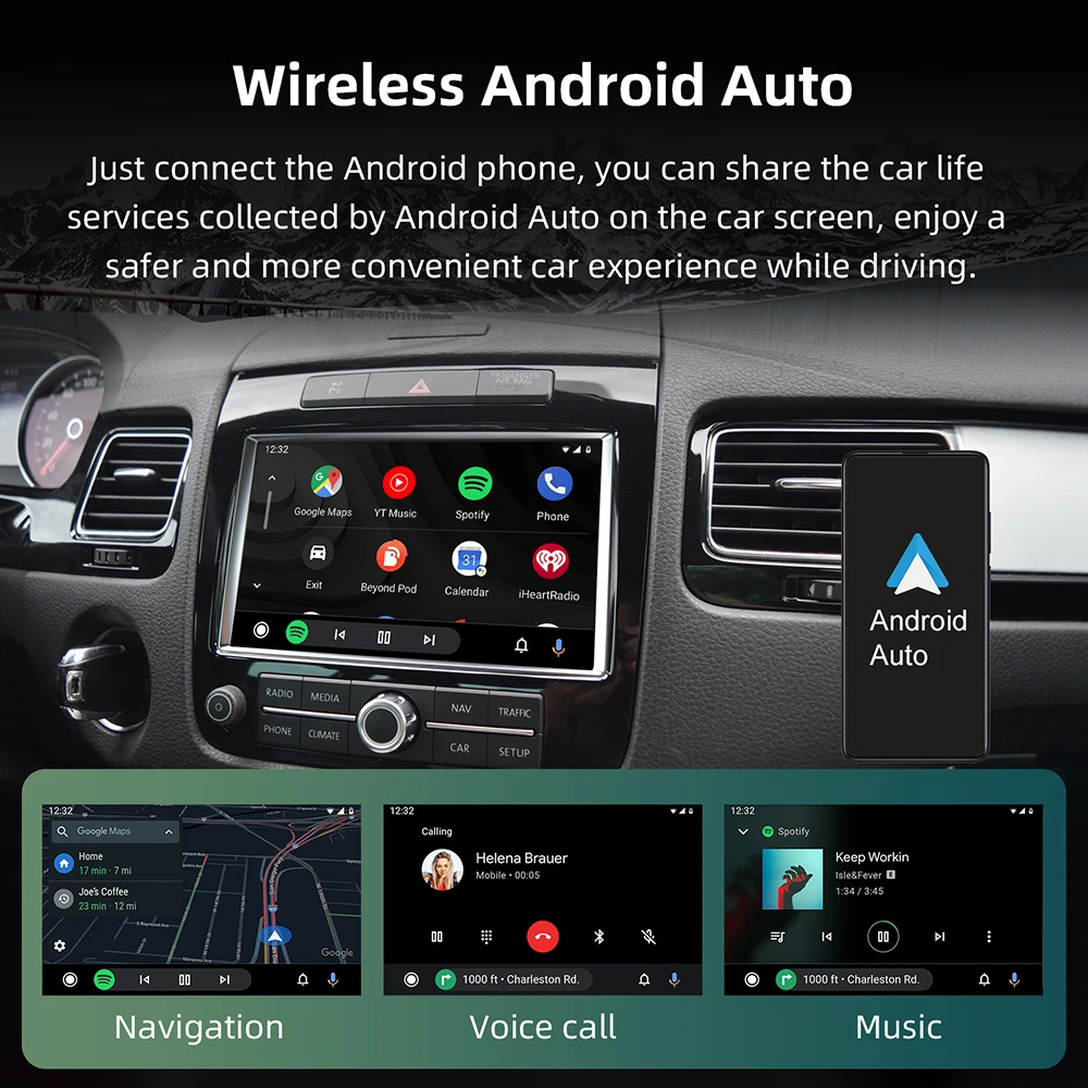 Suitable for Volkswagen Touareg/Golf7 Tiguan Touron Mib/Mib2 Wireless Carplay Android Auto
