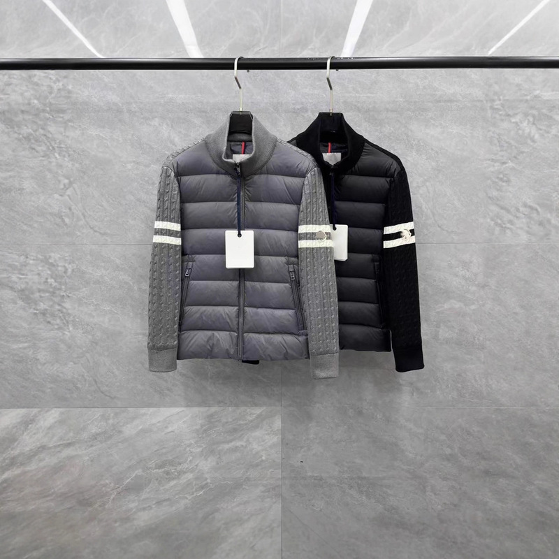 High Version Mengjia 25 Autumn and Winter New Style Knitted Sleeves Spliced Stand Collar down Business Versatile Jacket for Men and Women