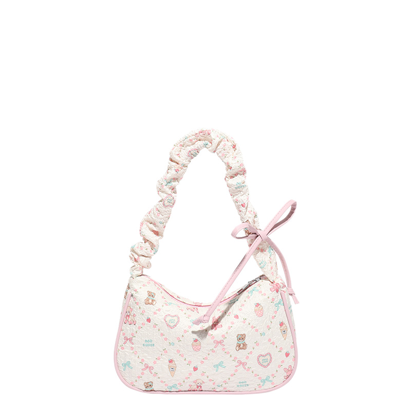 Bolsos lindos bajo las axilas bolsas de palo 2025 nuevos dulces muñecas de dibujos animados bolsas de hombro multifuncional bolsas de estudiantes casuales