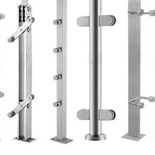 304不锈钢立柱 楼梯扶手立柱玻璃护栏立柱大刀片栏杆立柱定 制加