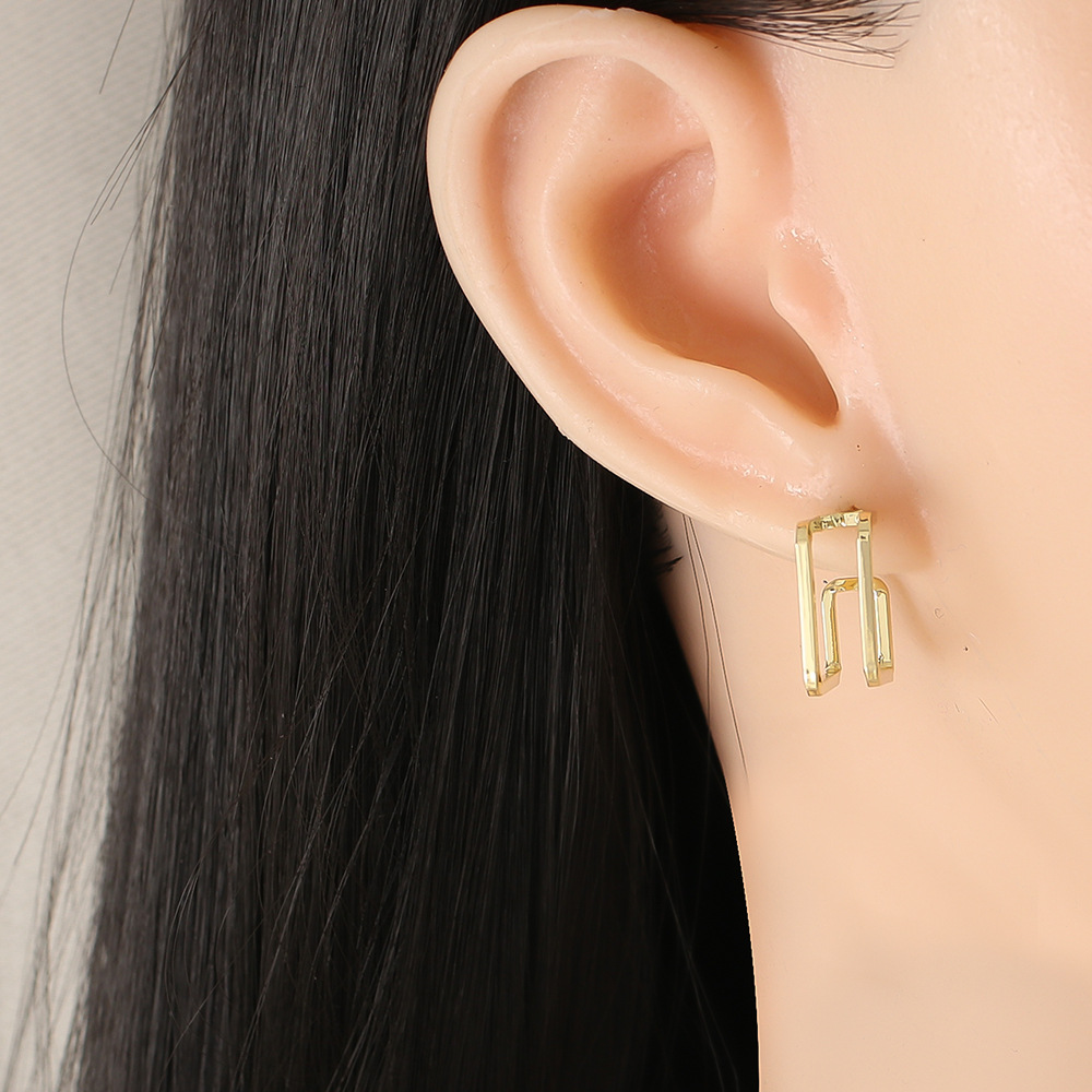 Fashion Metal Creative Geometric Square Earrings display picture 2