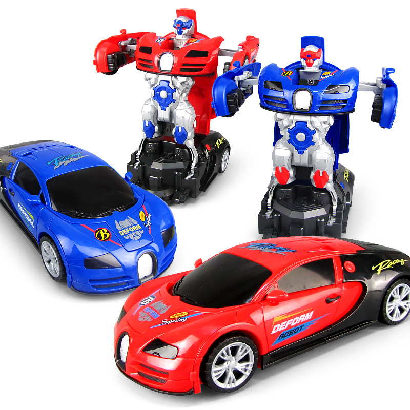 Tiktok mismo eléctrico universal deformación coche robot luz música juguete modelo de coche para niños Venta caliente al por mayor