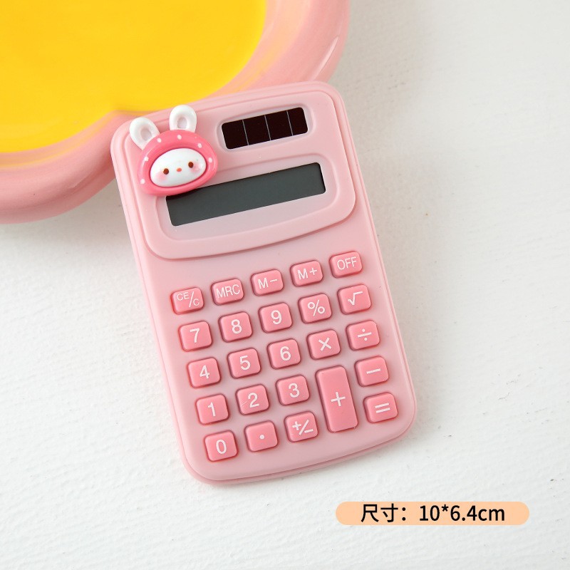 Calculadora mini de dibujos animados, diseño creativo para estudiantes