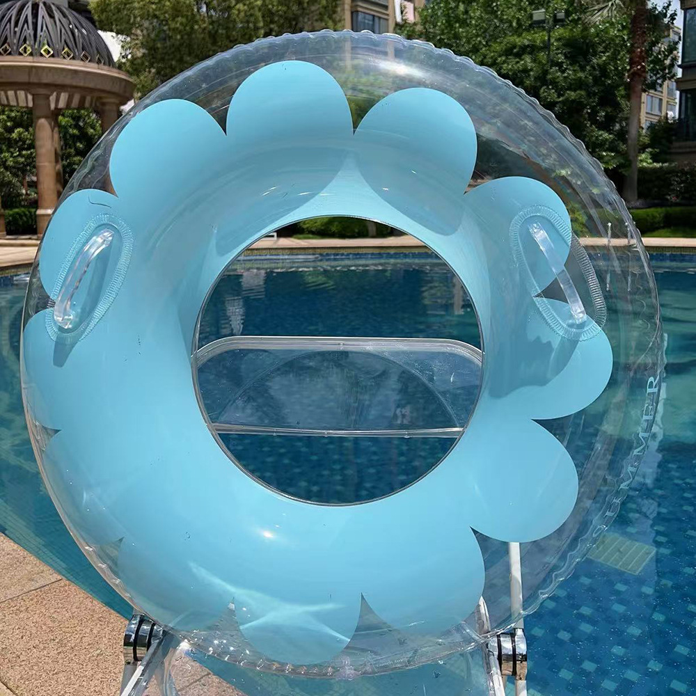 Transfronterizos ampliados con mango de barco de anclaje arco iris anillo de natación para adultos anillo de natación infláble arco iris de gran tamaño para hombres y mujeres