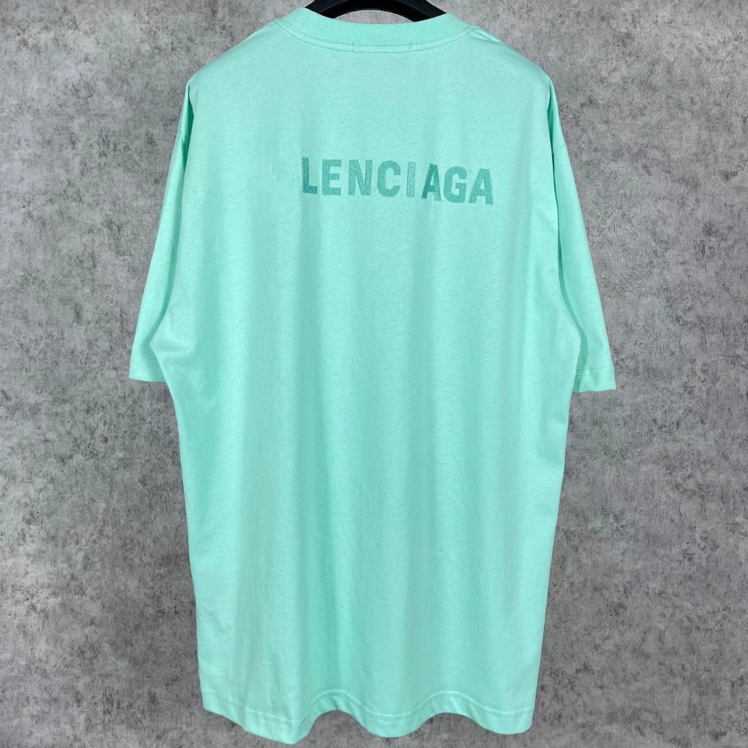 Alta versión París nuevo estilo clásico delantero y trasero B carta bordado usado manga corta Camiseta hombres y mujeres pareja verano