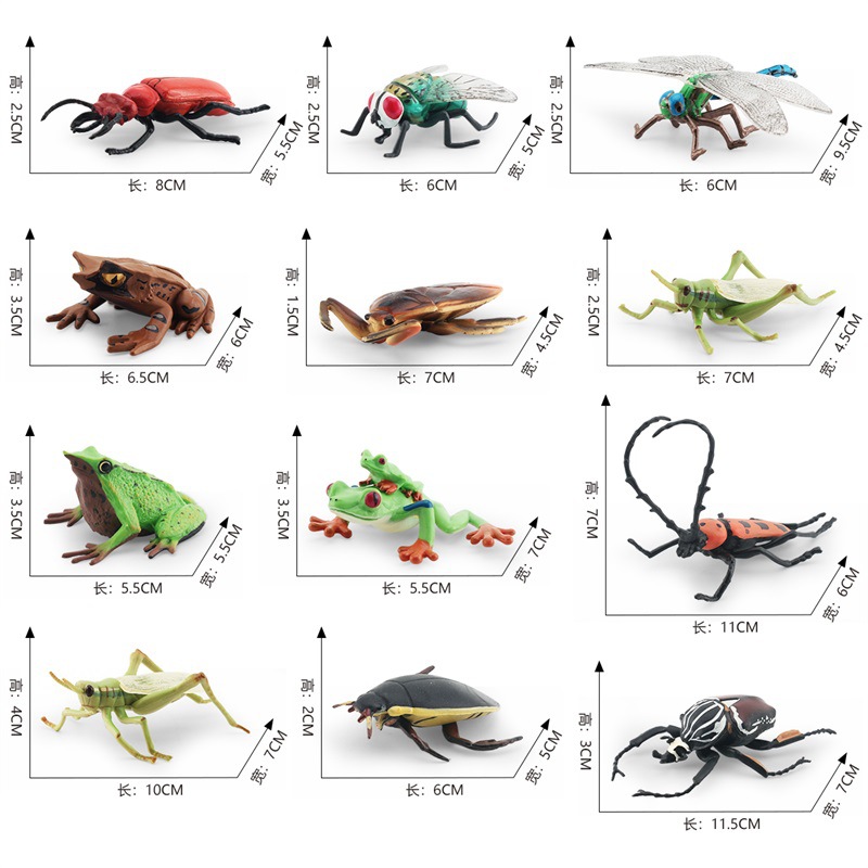 Transfronterizo simulación insecto modelo tianniu Catalpa Big Horn flor Golden Tortuga triángulo hoja muerta Rana reptil escritorio juguete