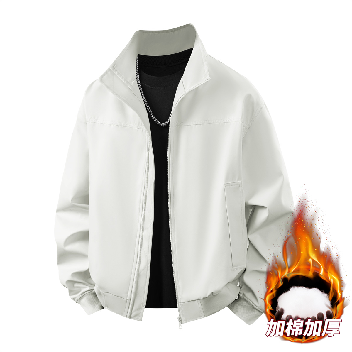 Chaqueta Acolchada para Hombre de Poliéster Cálida y Resistente al Desgaste para Uso Casual y Aire Libre