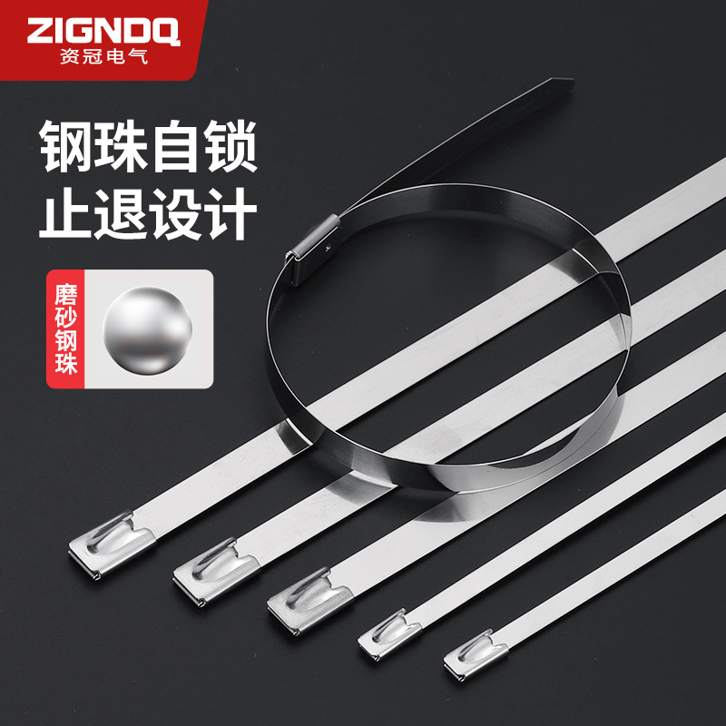 304 de acero inoxidable atadura de cables de metal atadura de cables 4,6 de alambre y cable de embalaje de la correa de autobloqueo de la atadura de cables anti-corrosión resistente al desgaste