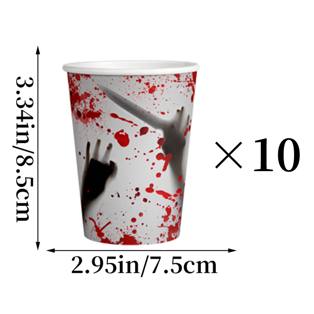 Halloween theme horror party blood print paper cups and paper plates set _voghion.com