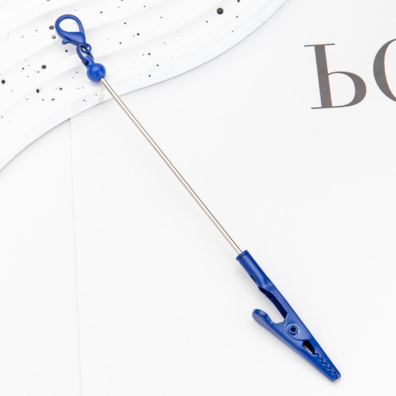 DIY beaded llavero clip creativo al por mayor estudiantes DIY beaded tarjeta de visita clip de banda metálica clip de notas de pesca