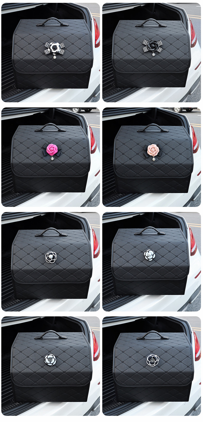 Cross-Border Car Trunk Storage Box Storage Box Creative Leather Folding Car Multifunctional Trunk Debris Organization