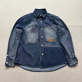 毒家现货正确版本V家2025新款章仔小标洗水牛仔夹克外套男女同款