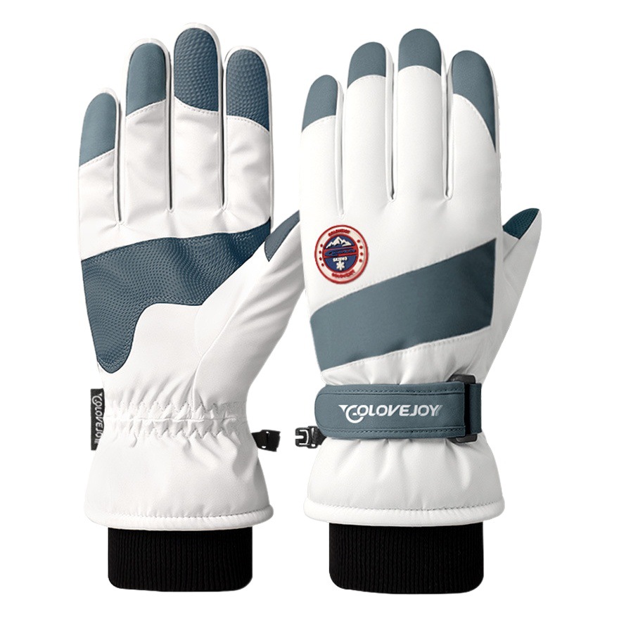 Invierno nuevos guantes de esquí hombres y mujeres coche eléctrico montar antideslizante impermeable pantalla táctil guantes de forro polar cálido SK29